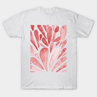 Watercolor artistic drops - red T-Shirt